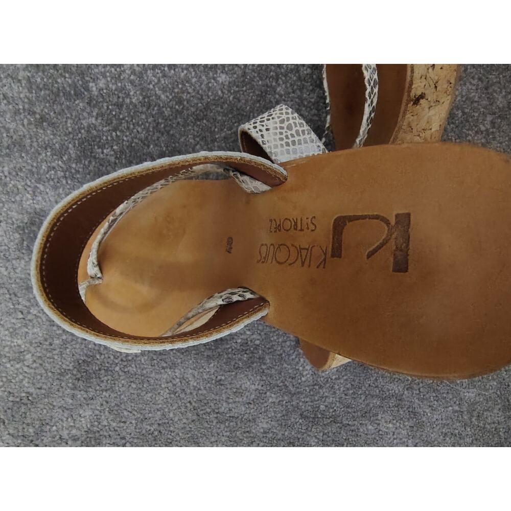 K Jacques Python Print Wedges Sz 9 Pristine! - image 4